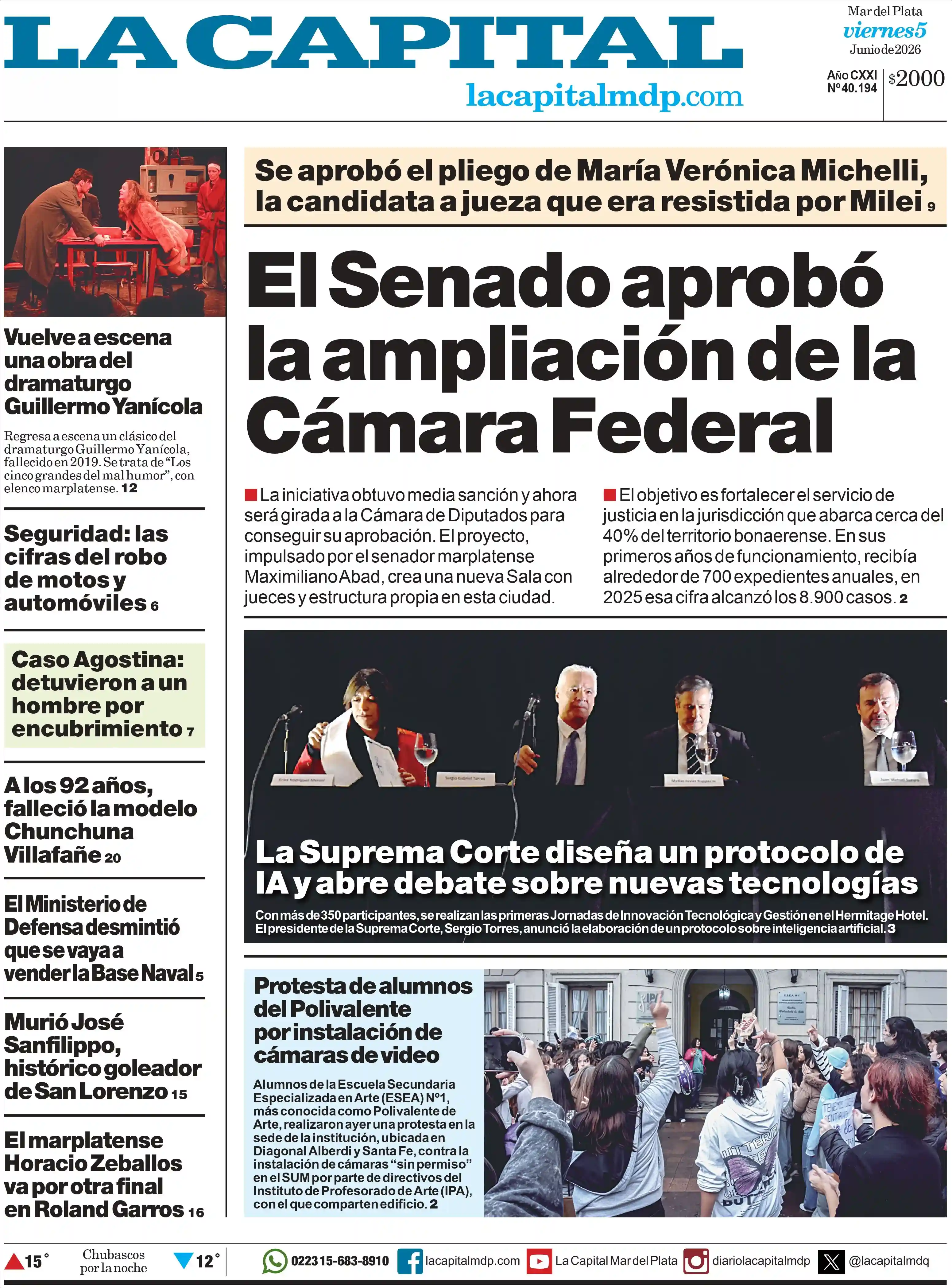 Estudios Max | 381 NOTICIAS - Tapa del diario La Capital