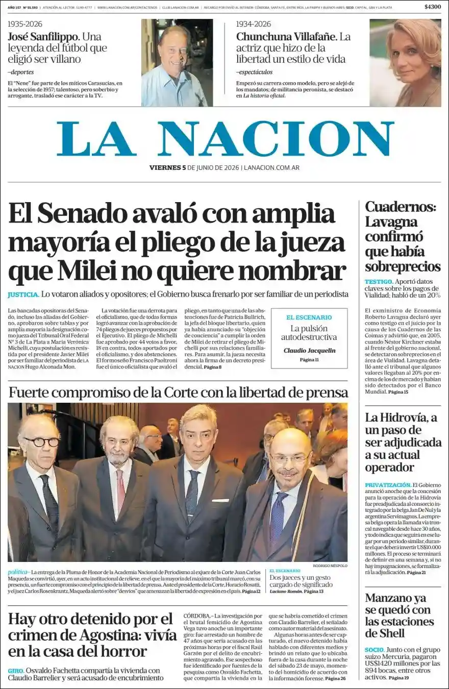 Estudios Max | 381 NOTICIAS - Tapa del diario Nacion