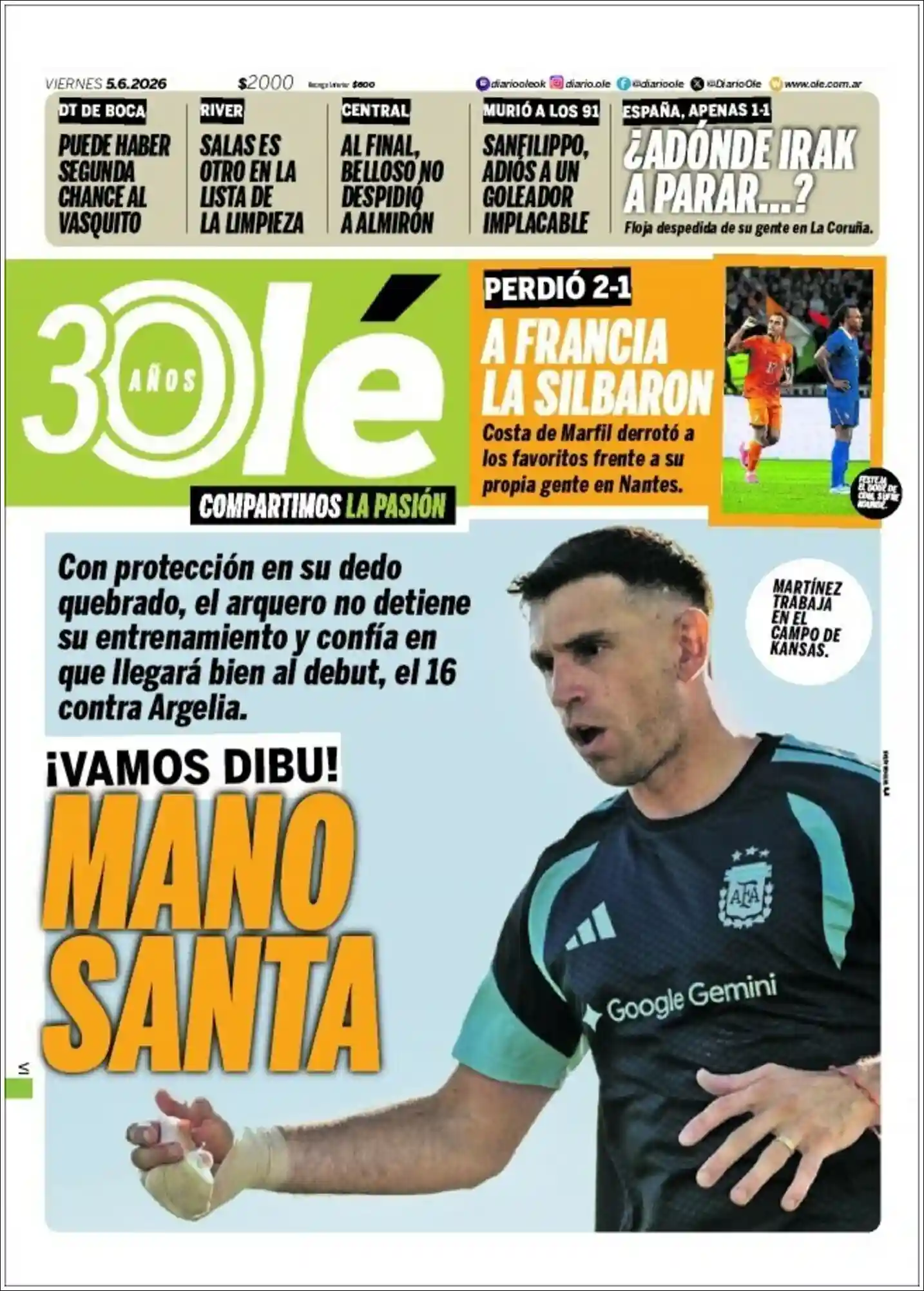 Estudios Max | 381 NOTICIAS - Tapa del diario Ole